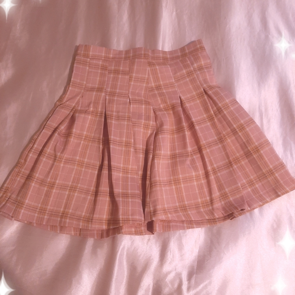 💗Medium pink pleated mini skirt💗